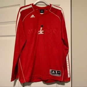 Adidas Washington Wizards Long Sleeve Top Red DC